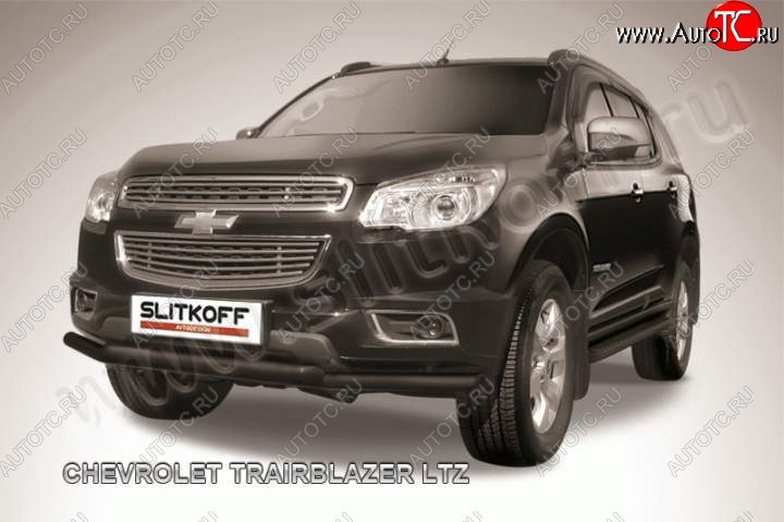 11 999 р. Защита переднего бампера из труб d57 Slitkoff Chevrolet Trailblazer GM800 дорестайлинг (2012-2016) (Цвет: серебристый)  с доставкой в г. Тамбов