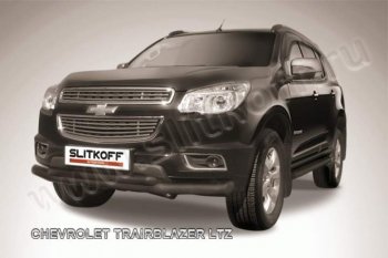 Защита переднего бампера d76 и d57 Slitkoff Chevrolet Trailblazer GM800 дорестайлинг (2012-2016)