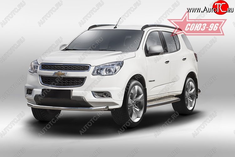 16 469 р. Защита переднего бампера одинарная Souz-96 (d60) Chevrolet Trailblazer GM800 дорестайлинг (2012-2016)  с доставкой в г. Тамбов