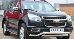 8 849 р. Защита порогов из круглой трубы диаметром 42 мм Russtal Chevrolet Trailblazer GM800 дорестайлинг (2012-2016)  с доставкой в г. Тамбов. Увеличить фотографию 2