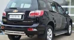 27 399 р. Защита заднего бампера (Ø63 и 42 мм, нержавейка) SLITKOFF Chevrolet Trailblazer GM800 дорестайлинг (2012-2016)  с доставкой в г. Тамбов. Увеличить фотографию 4