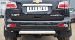 Одинарная защита заднего бампера из трубы диаметром 76 мм SLITKOFF Chevrolet (Шевролет) Trailblazer (Трейлблэйзер)  GM800 (2012-2016) GM800 дорестайлинг