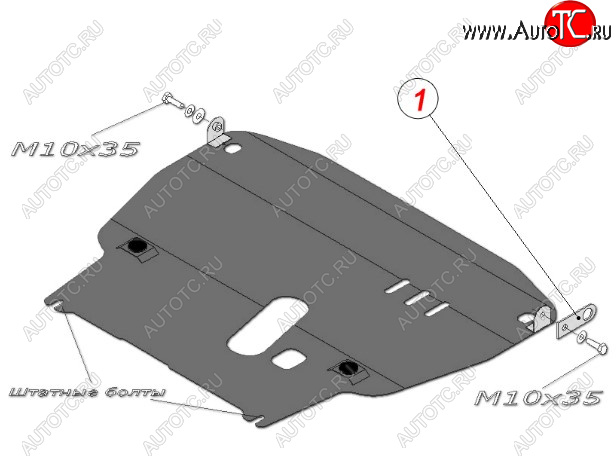 4 999 р. Защита картера двигателя и КПП (большая, V-1,4) Alfeco  Chevrolet Aveo  T250 (2006-2011) седан рестайлинг, хэтчбек 5 дв рестайлинг (Сталь 2 мм)  с доставкой в г. Тамбов