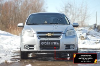 1 429 р. Защитная сетка и заглушка решетки переднего бампера RA Chevrolet Aveo T250 седан рестайлинг (2006-2011)  с доставкой в г. Тамбов. Увеличить фотографию 2