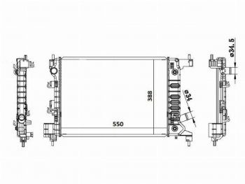 5 699 р. Радиатор двигателя SAT (пластинчатый, МКПП/АКПП) Chevrolet Aveo T300 хэтчбек (2011-2015)  с доставкой в г. Тамбов. Увеличить фотографию 1