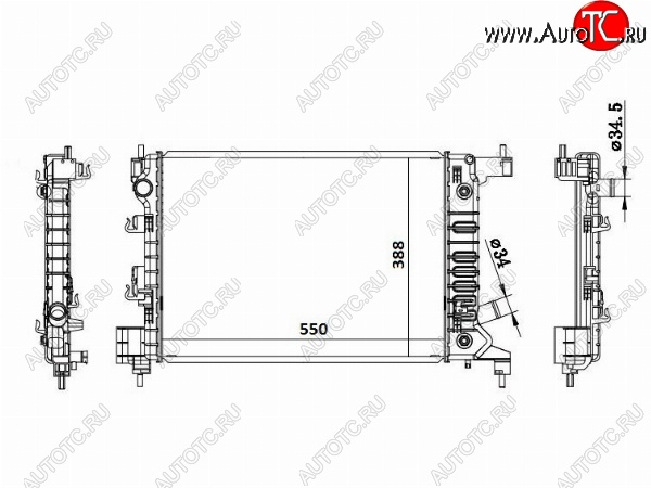 5 699 р. Радиатор двигателя SAT (пластинчатый, МКПП/АКПП) Chevrolet Aveo T300 хэтчбек (2011-2015)  с доставкой в г. Тамбов