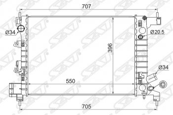 Радиатор двигателя SAT (трубчатый, 1.2/1.4, МКПП) Chevrolet Aveo T300 хэтчбек (2011-2015)
