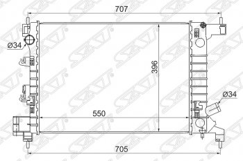 Радиатор двигателя SAT (трубчатый, 1.2/1.4, МКПП) Chevrolet Aveo T300 хэтчбек (2011-2015)
