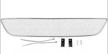 1 689 р. Сетка в воздухозаборник бампера Arbori (10 мм) Chevrolet Aveo T300 хэтчбек (2011-2015) (Хром)  с доставкой в г. Тамбов. Увеличить фотографию 1