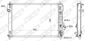 5 199 р. Радиатор двигателя SAT (трубчатый, МКПП) Chevrolet Aveo T300 хэтчбек (2011-2015)  с доставкой в г. Тамбов. Увеличить фотографию 1
