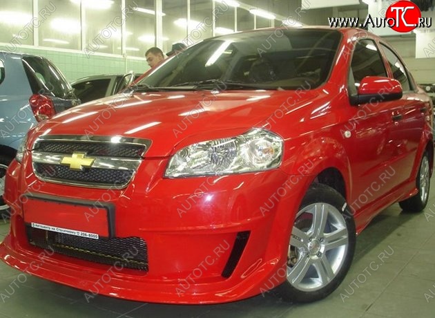 7 199 р. Передний бампер CT Chevrolet Aveo T250 седан рестайлинг (2006-2011) (Неокрашенный)  с доставкой в г. Тамбов