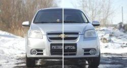 899 р. Защитная сетка решетки переднего бампера RA  Chevrolet Aveo  T250 (2006-2011) седан рестайлинг  с доставкой в г. Тамбов. Увеличить фотографию 2