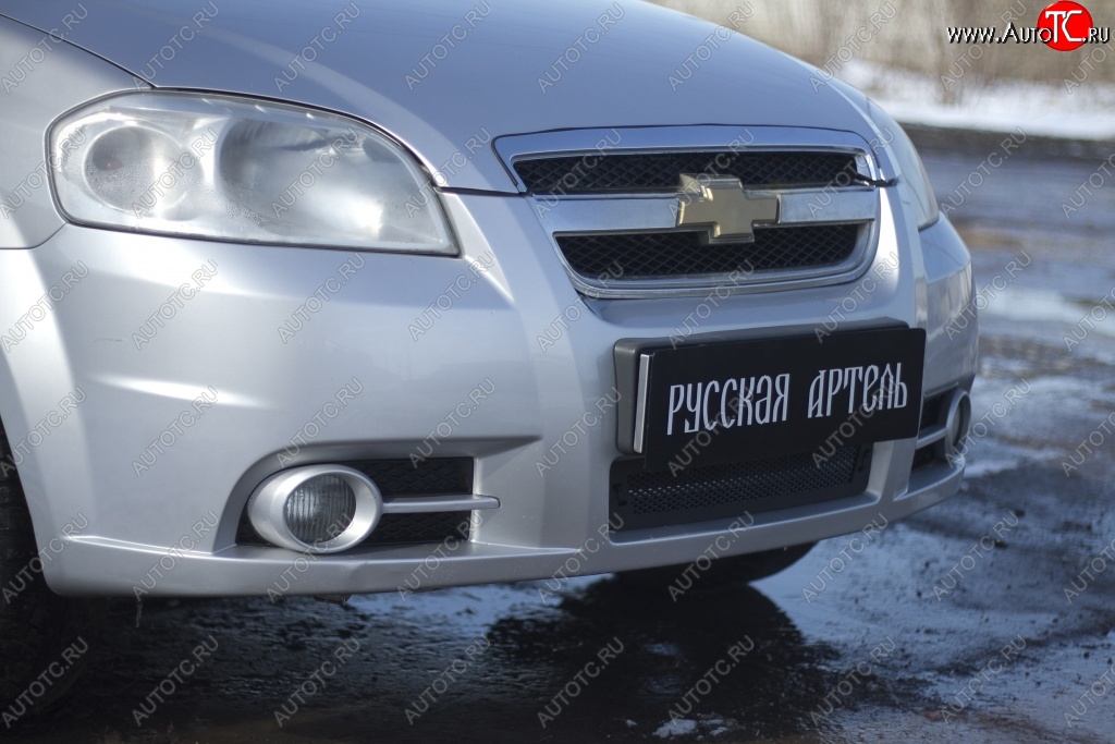 899 р. Защитная сетка решетки переднего бампера RA  Chevrolet Aveo  T250 (2006-2011) седан рестайлинг  с доставкой в г. Тамбов