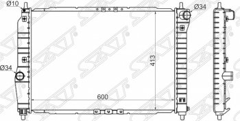 3 779 р. Радиатор двигателя SAT (трубчатый, 1.4, МКПП)  Chevrolet Aveo  T200 (2002-2008), Daewoo Kalos (2002-2008)  с доставкой в г. Тамбов. Увеличить фотографию 1