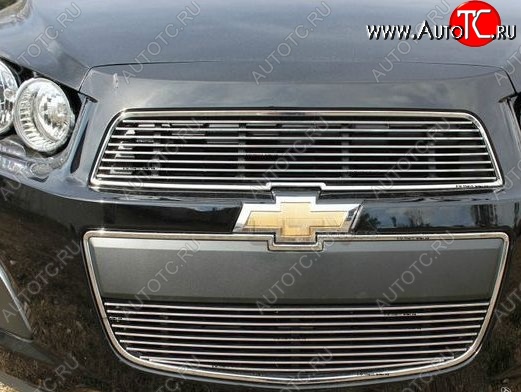 5 499 р. Декоративные вставки решетки радиатора и переднего бампера CT  Chevrolet Aveo  T300 (2011-2015) седан, хэтчбек (Неокрашенная)  с доставкой в г. Тамбов