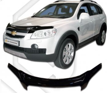 2 479 р. Дефлектор капота CA-Plastic Chevrolet Captiva  дорестайлинг (2006-2011) (Classic черный, Без надписи)  с доставкой в г. Тамбов. Увеличить фотографию 1