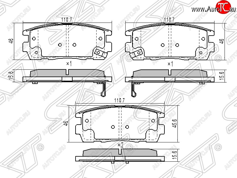 899 р. Колодки тормозные SAT (задние)  Chevrolet Captiva (2006-2016), Hyundai Terracan  HP (2001-2007), Opel Antara (2006-2015)  с доставкой в г. Тамбов