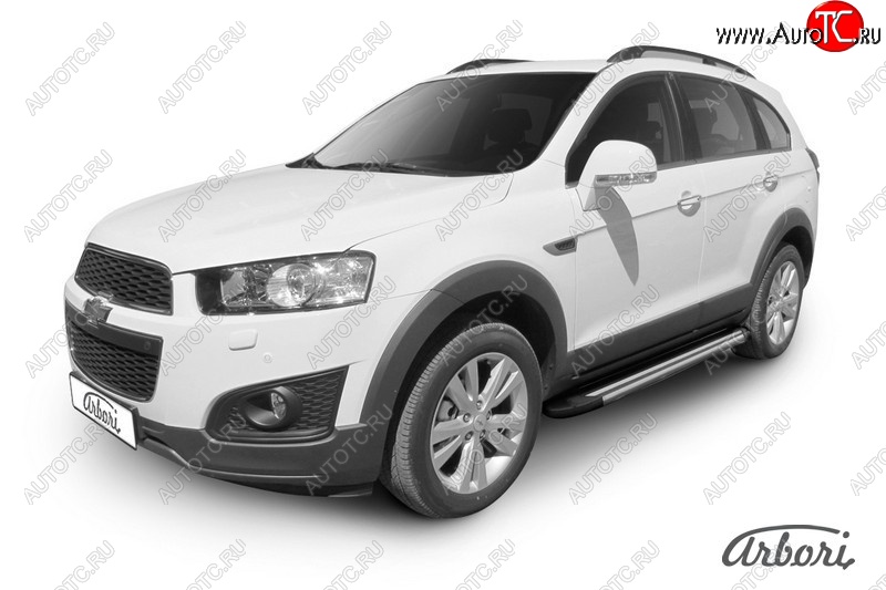 12 509 р. Порожки для ног Arbori Luxe Black Chevrolet Captiva 2-ой рестайлинг (2013-2016)  с доставкой в г. Тамбов