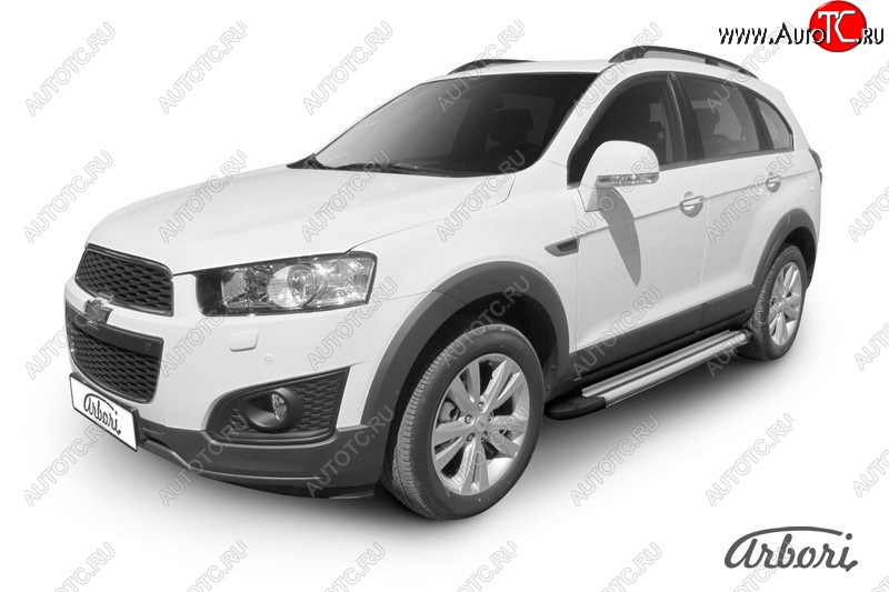 11 789 р. Порожки для ног Arbori Luxe Silver Chevrolet Captiva 2-ой рестайлинг (2013-2016)  с доставкой в г. Тамбов