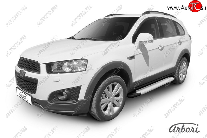 10 979 р. Порожки для ног Arbori Optima Silver Chevrolet Captiva 2-ой рестайлинг (2013-2016)  с доставкой в г. Тамбов