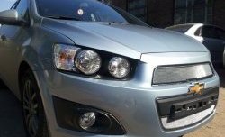 3 199 р. Сетка на бампер Russtal (хром) Chevrolet Captiva 2-ой рестайлинг (2013-2016)  с доставкой в г. Тамбов. Увеличить фотографию 5