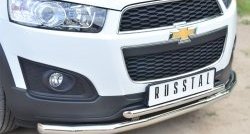 15 999 р. Защита переднего бампера (2 трубыØ63 и 42 мм, нержавейка) SLITKOFF Chevrolet Captiva 2-ой рестайлинг (2013-2016)  с доставкой в г. Тамбов. Увеличить фотографию 2