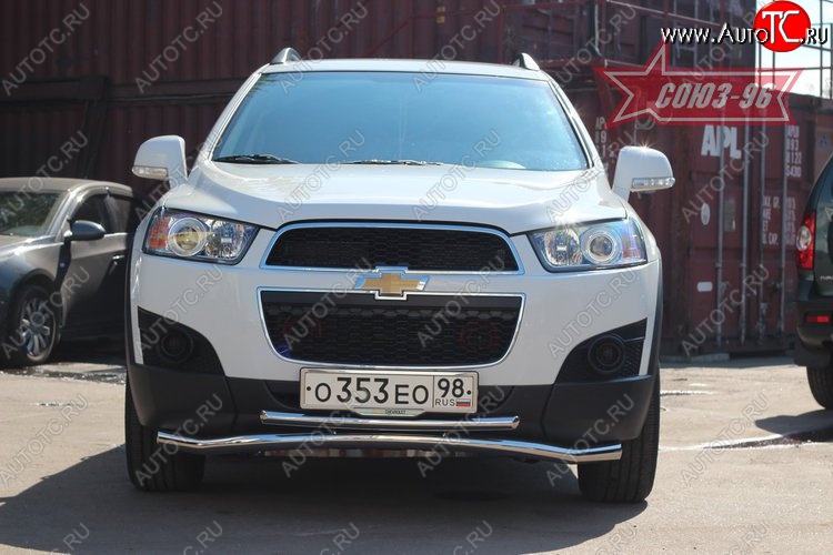 22 679 р. Защита переднего бампера одинарная Souz-96 Premium (d60/42) Chevrolet Captiva 1-ый рестайлинг (2011-2013)  с доставкой в г. Тамбов