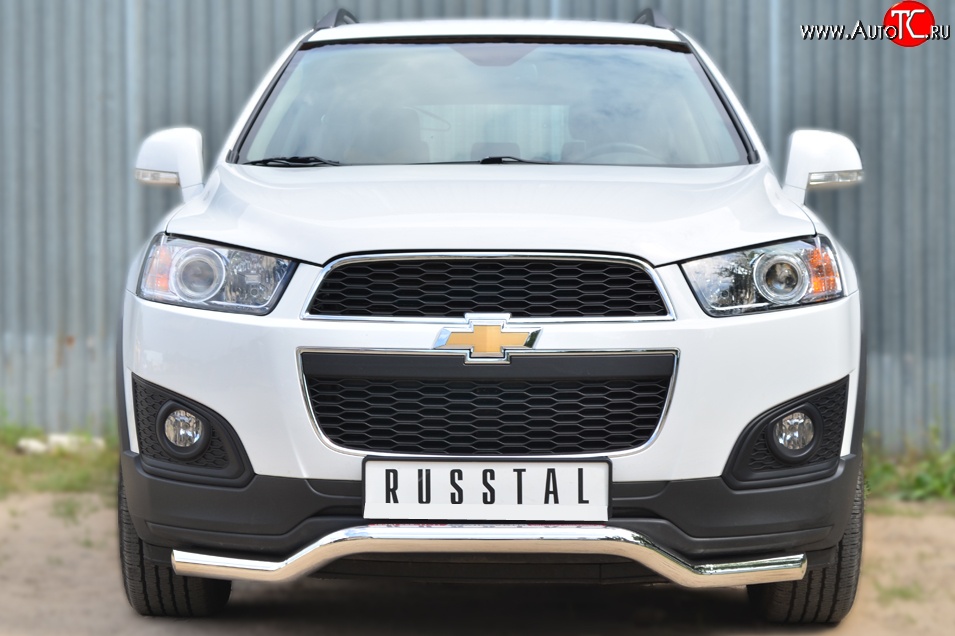 15 999 р. Защита переднего бампера (Ø63 мм волна, нержавейка) Russtal Chevrolet Captiva 2-ой рестайлинг (2013-2016)  с доставкой в г. Тамбов