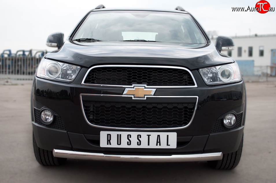 14 999 р. Одинарная защита переднего бампера диаметром 63 мм Russtal Chevrolet Captiva 1-ый рестайлинг (2011-2013)  с доставкой в г. Тамбов