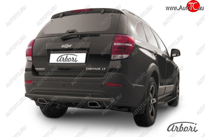 2 499 р. Защита заднего бампера Arbori (черная, 1 труба d57 mm). Chevrolet Captiva 2-ой рестайлинг (2013-2016)  с доставкой в г. Тамбов