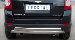 Защита заднего бампера (2 трубы Ø76х42 мм, нержавейка) Russtal Chevrolet Captiva 1-ый рестайлинг (2011-2013)