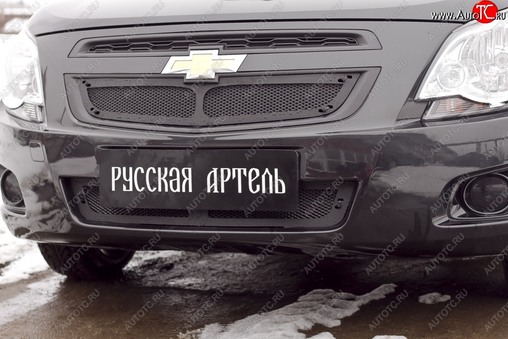 3 499 р. Защитная сетка радиатора и решетки переднего бампера РА  Chevrolet Cobalt (2011-2016) седан дорестайлинг  с доставкой в г. Тамбов