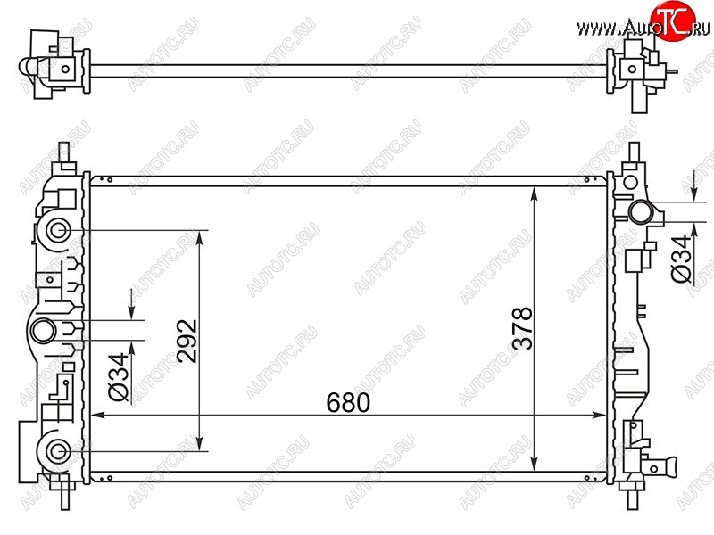 8 249 р. Радиатор двигателя SAT (пластинчатый, МКПП/АКПП, Z20S1, LLW, Z20D1)  Chevrolet Cruze ( J300,  J305,  J308) - Orlando  с доставкой в г. Тамбов