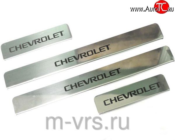 649 р. Накладки на порожки автомобиля M-VRS (нанесение надписи методом окраски) Chevrolet Cruze J300 седан рестайлинг (2012-2015)  с доставкой в г. Тамбов