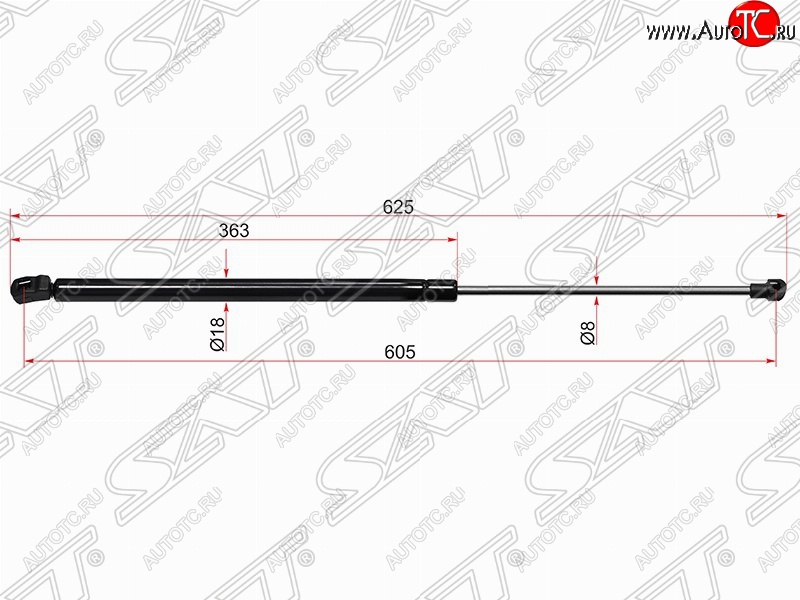 599 р. Газовый упор крышки багажника SAT  Chevrolet Cruze  J305 (2009-2012) хэтчбек дорестайлинг  с доставкой в г. Тамбов