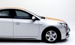 3 999 р. Накладка на передний бампер Extrime Chevrolet Cruze J300 седан дорестайлинг (2009-2012) (Неокрашенная)  с доставкой в г. Тамбов. Увеличить фотографию 2