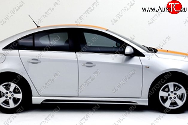 4 199 р. Пороги накладки Extrime  Chevrolet Cruze ( J300,  J305) (2009-2015) седан дорестайлинг, хэтчбек дорестайлинг, седан рестайлинг, хэтчбек рестайлинг (Неокрашенные)  с доставкой в г. Тамбов