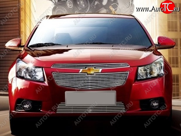 6 749 р. Декоративные вставки решетки радиатора и переднего бампера CT  Chevrolet Cruze ( J300,  J308,  J305) (2012-2015) седан рестайлинг, универсал рестайлинг, хэтчбек рестайлинг (Неокрашенная)  с доставкой в г. Тамбов