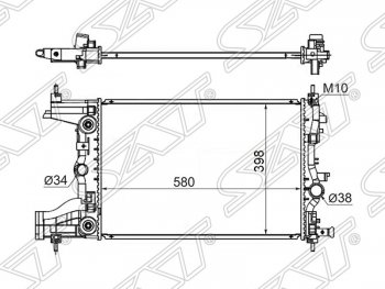 Радиатор SAT (пластинчатый, 1,8/1,6, АКПП) Chevrolet Cruze J305 хэтчбек дорестайлинг (2009-2012)