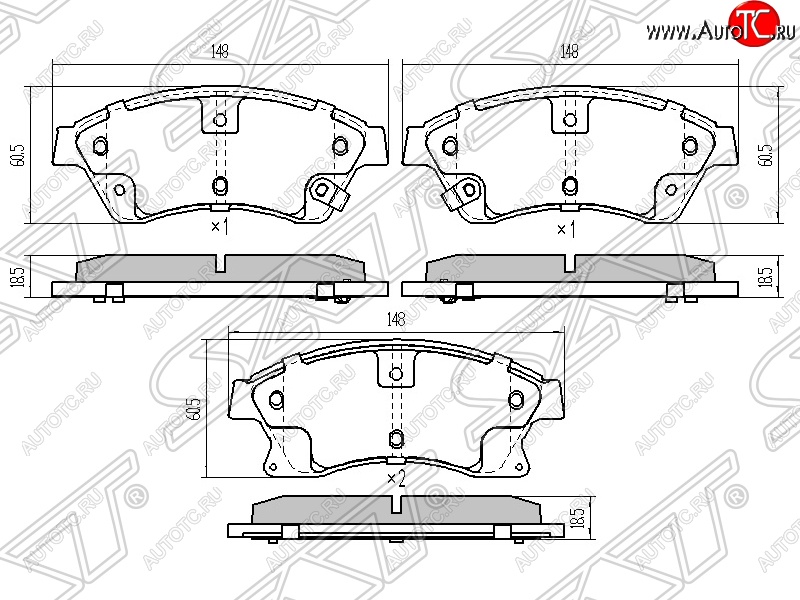 1 459 р. Колодки тормозные передние SAT (диски 276мм) Chevrolet Cruze J308 универсал рестайлинг (2012-2015)  с доставкой в г. Тамбов