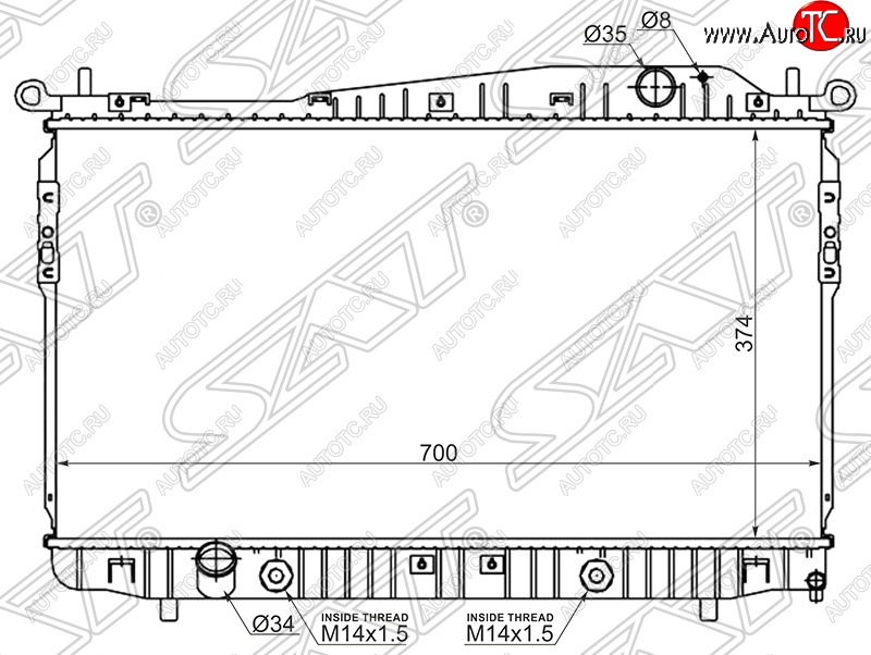 7 999 р. Радиатор двигателя SAT (пластинчатый, 1.8/2.0/2.5, АКПП/МКПП)  Chevrolet Epica  V250 - Evanda  с доставкой в г. Тамбов