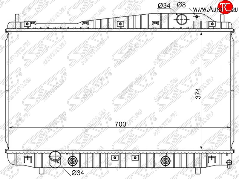9 499 р. Радиатор двигателя SAT (пластинчатый, 1.8/2.0/2.5, АКПП)  Chevrolet Epica  V250 - Evanda  с доставкой в г. Тамбов