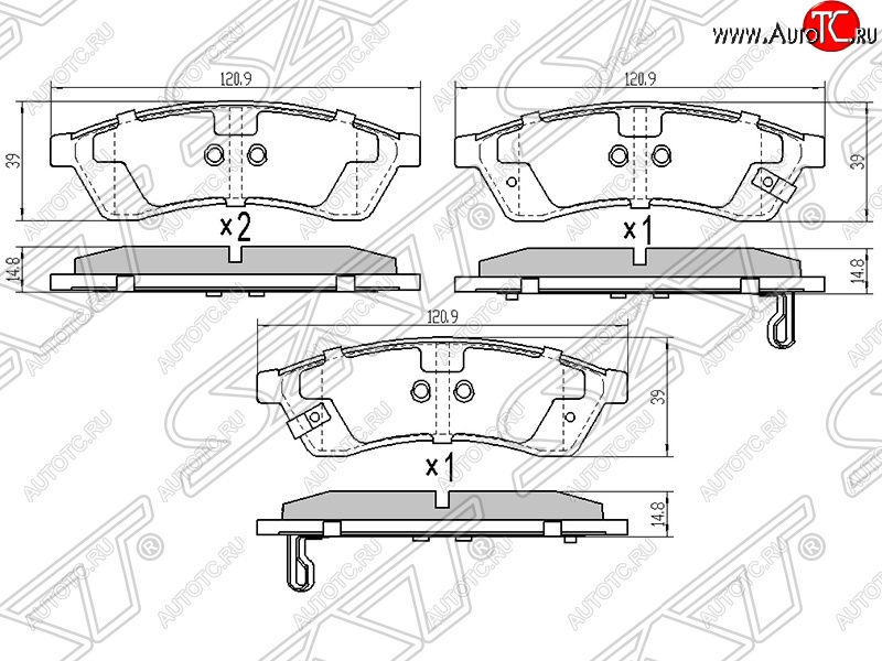 829 р. Колодки тормозные SAT (задние)  Chevrolet Epica  V250 (2006-2012)  с доставкой в г. Тамбов