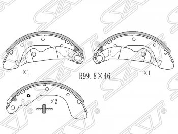 1 799 р. Колодки тормозные SAT (задние)  Daewoo Nexia  рестайлинг (2008-2015)  с доставкой в г. Тамбов. Увеличить фотографию 1