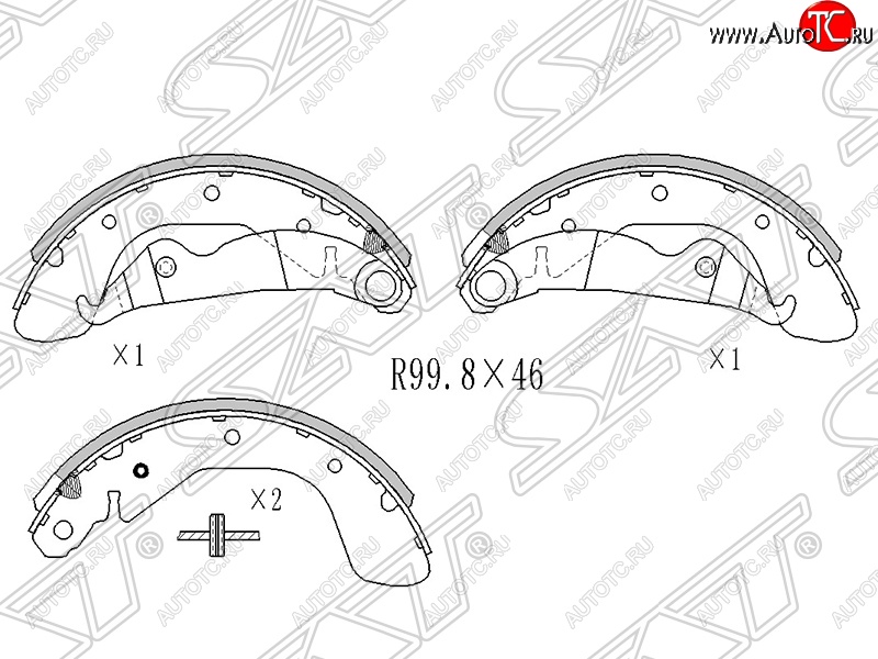 1 799 р. Колодки тормозные SAT (задние)  Daewoo Nexia  рестайлинг (2008-2015)  с доставкой в г. Тамбов