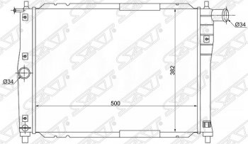 4 099 р. Радиатор двигателя SAT (пластинчатый, МКПП)  Chevrolet Lanos ( T100,  T150,  седан) (1997-2017), Daewoo Sense  Т100 (1997-2008), ЗАЗ Chance ( седан,  хэтчбэк) (2009-2017), ЗАЗ Sens ( седан,  хэтчбэк) (2007-2017)  с доставкой в г. Тамбов. Увеличить фотографию 1