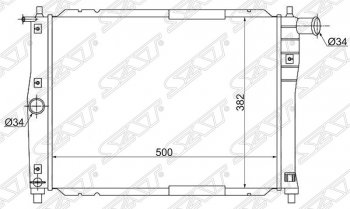 Радиатор двигателя SAT (трубчатый, МКПП, без кондиционера) Chevrolet (Шевролет) Lanos (Ланос) ( T100,  T150,  седан) (1997-2017), Daewoo (Даеву) Sense (Сенс)  Т100 (1997-2008), ЗАЗ (ZAZ) Chance (Шанс) ( седан,  хэтчбэк) (2009-2017),  Sens (Сенс) ( седан,  хэтчбэк) (2007-2017)