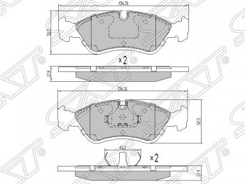 1 189 р. Колодки тормозные SAT (передние) Daewoo Nexia дорестайлинг (1995-2008)  с доставкой в г. Тамбов. Увеличить фотографию 1