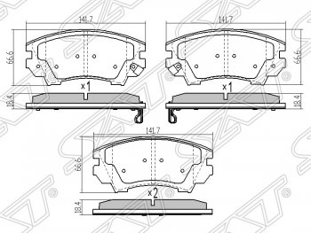 1 199 р. Колодки тормозные SAT (передние) Opel Astra J универсал дорестайлинг (2009-2012)  с доставкой в г. Тамбов. Увеличить фотографию 1