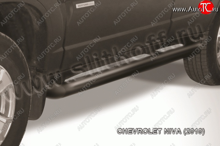 9 199 р. Защита порогов d76 труба Slitkoff Chevrolet Niva 2123 рестайлинг (2009-2020) (Нержавейка, Полированная)  с доставкой в г. Тамбов